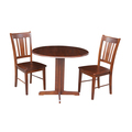 International Concepts Round Dual Drop Leaf Table, 36 in W X 36 in L X 30 in H, Wood, Espresso K581-36RP-C-10P
